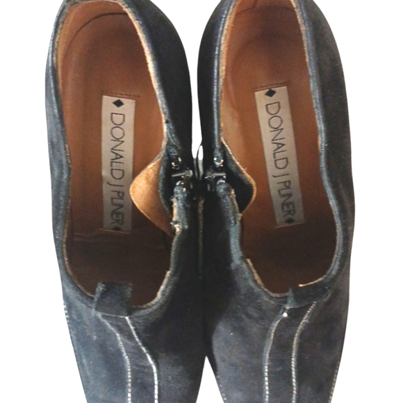 Donald J. Pliner Black Heeled Boots with Suede Finish - Picture 6 of 12